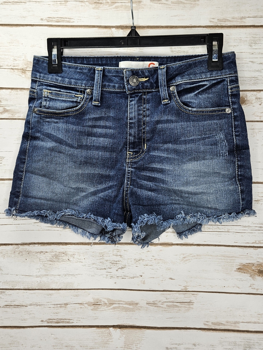Guess Dark Blue Distressed Jean Cutoff Shorts Size 27